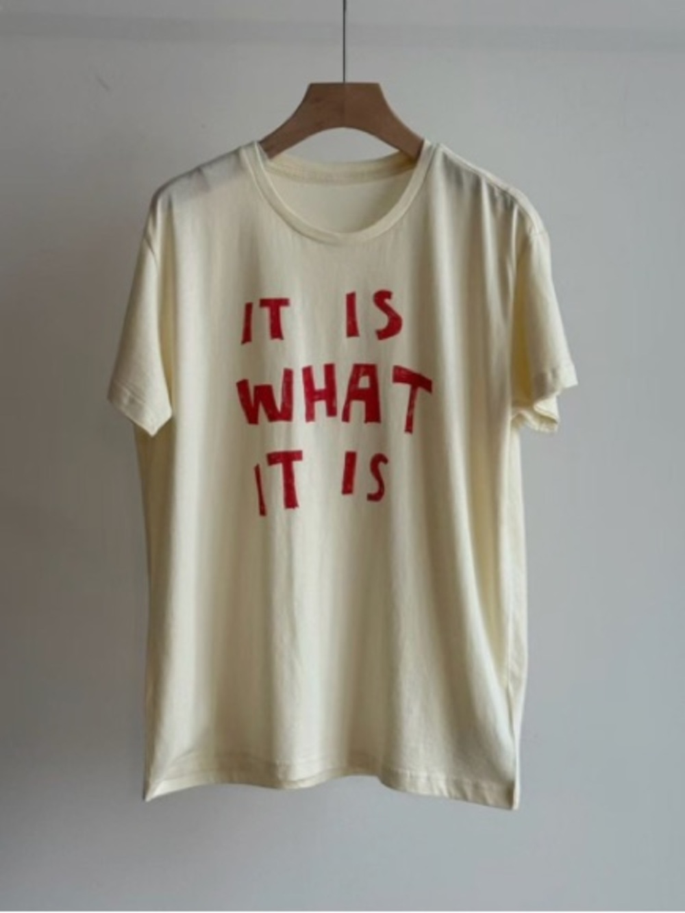 R13 Cream Graphic Tee with Red Lettering